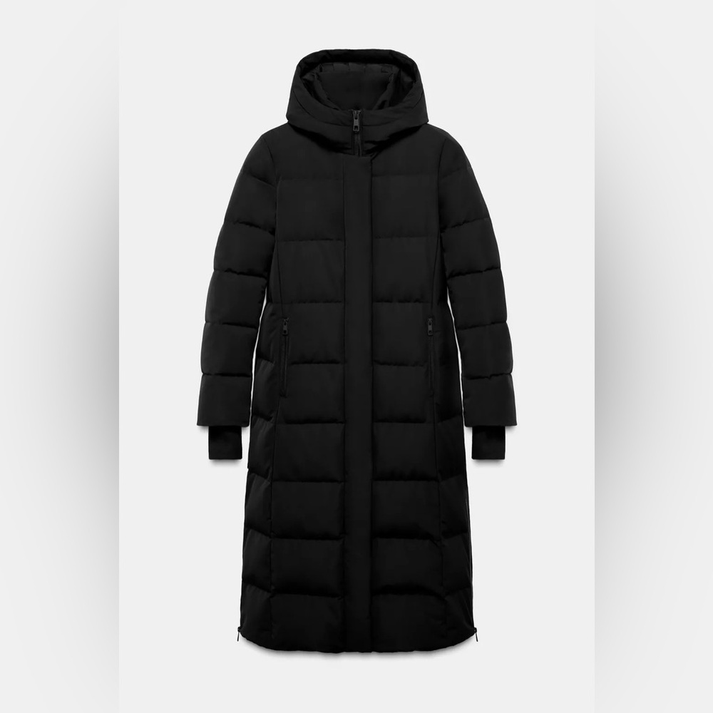 EXTRA LONG WATER REPELLENT WINDPROOF DOWN JACKET WITH HOODIE